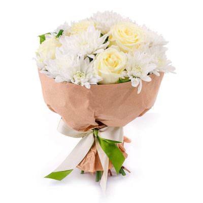 Классический букет из цветов «Белоснежная утонченность»
