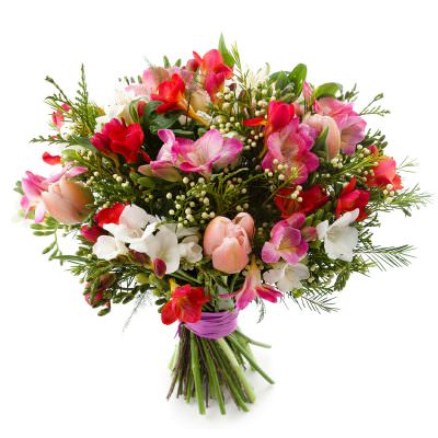 Подарочный букет ручной работы «Цветочное сияние»