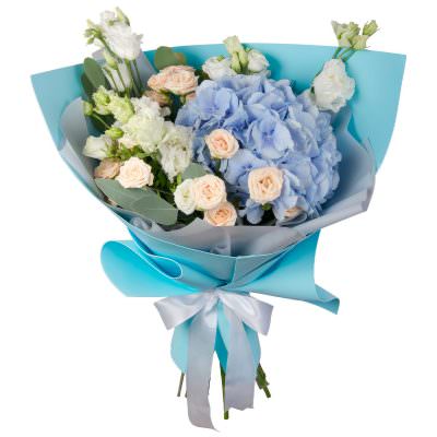 Подарочный букет свежих цветов «Лазурный бриз»