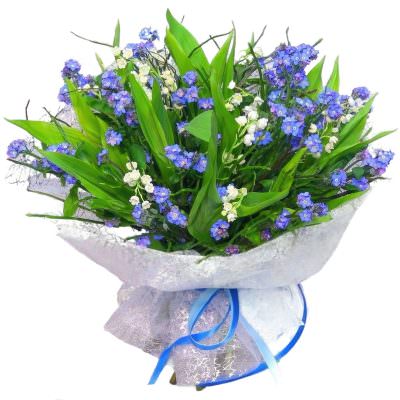 Букет с незабудками и ландышами «Забвение»