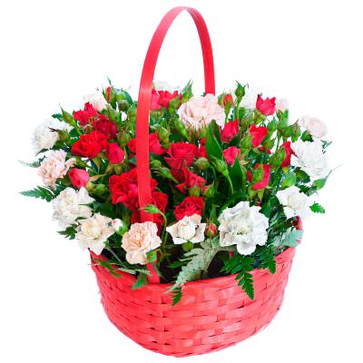 Корзина из живых цветов «Радостный момент»