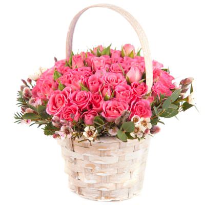 Корзина с цветами в подарок «Гармония»
