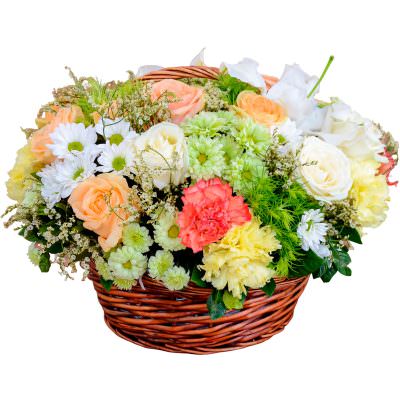 Композиция из натуральных цветов «Тёплый луч»