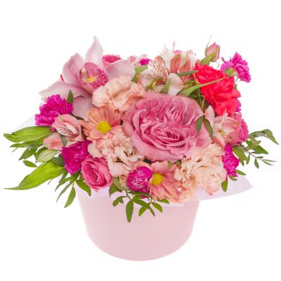 Премиум-букет в шляпной коробке «Чудо»