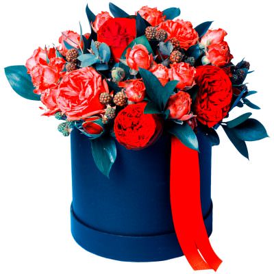 Шляпная коробка «Красный шарм»