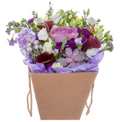 Стильная коробка с цветами «Торжество цвета»